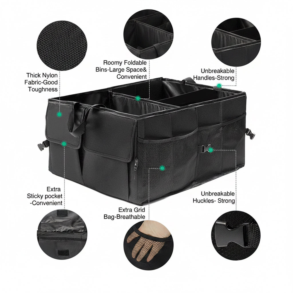 Trunk Cargo Organizer Folding Storage Collapse Bag Bin for Car Truck SUV 40L US